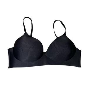 VINCE‎ CAMUTO Black Seamless Back-Fastening Lightly Padded Bra 36C